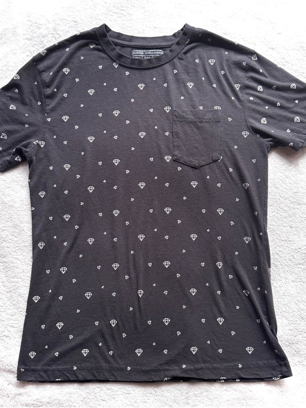 Counter Intelligence - Black Diamond Print Pocket Crew Tee